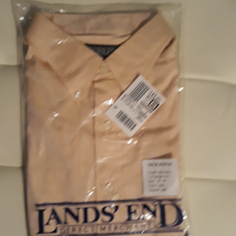 Mens Lands' End Long Sleeve Dress Shirt
